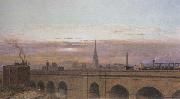 Henry George Hine,RI Railway Line at Camden Town (mk46) oil on canvas